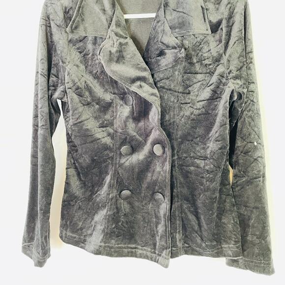 Vintage 80s Black Velvet Double-Breasted Blazer Jacket – Maggie Lawrence - Picture 3 of 14